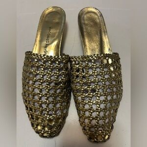 Jacques Levine vintage Gold Woven slip on shoes size 8